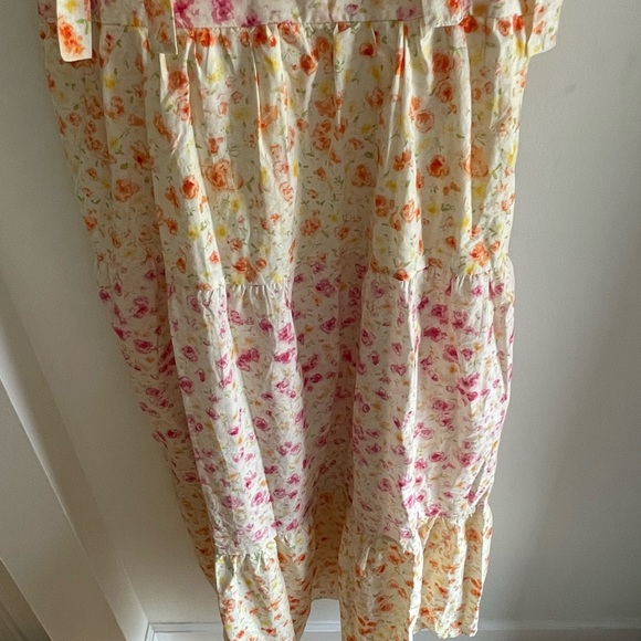 ARULA Cream Maxi Dress with Pink and Orange Floral Print - Picture 3 of 9